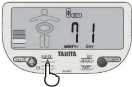 TANITA InnerScan V - Configurar el mes - 1