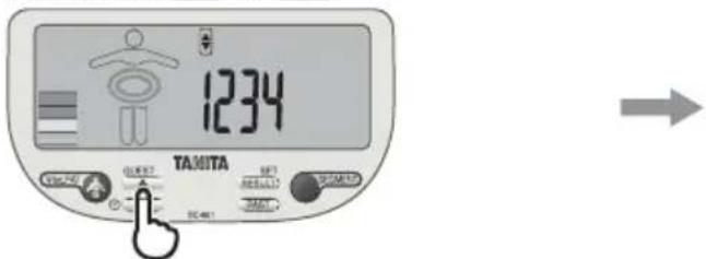 TANITA InnerScan V - Sélectionnez un chiffre personnel - 1