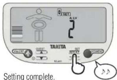 TANITA InnerScan V - Specify the Activity Level - 3