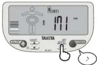 TANITA InnerScan V - Сброс времени - 6