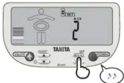 TANITA InnerScan V - Aktivitätsnummer einstellen - 2
