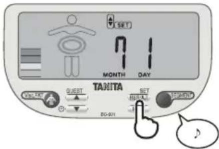 TANITA InnerScan V - Tag einstellen - 3