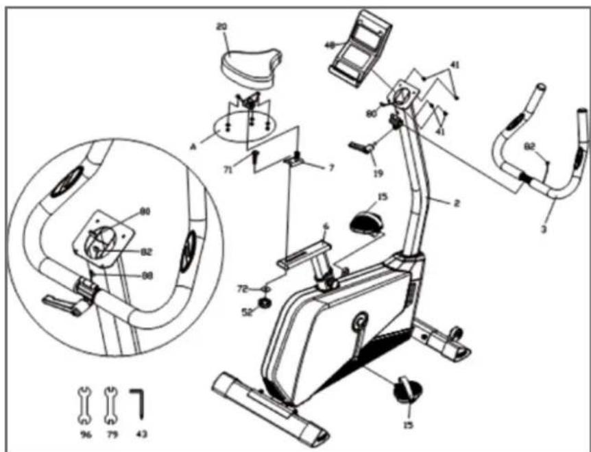 Cardiostrong BX40 - Étape 2: Montage des poignées, de la console et de la selle - 1