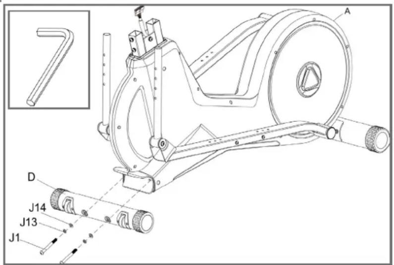 Cardiostrong EX60 - Étape 2: Montage du pied avant - 1