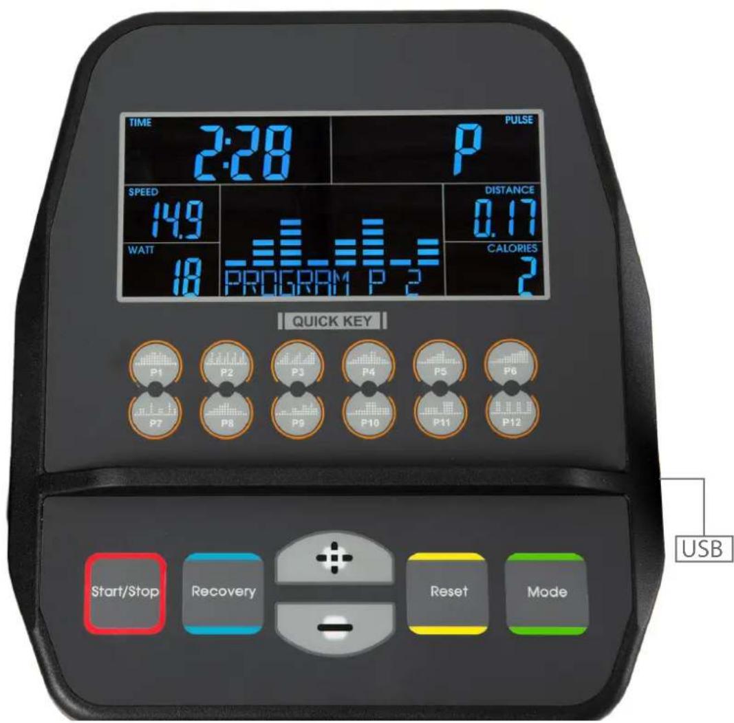 Cardiostrong EX60 - Affichage de la console - 1