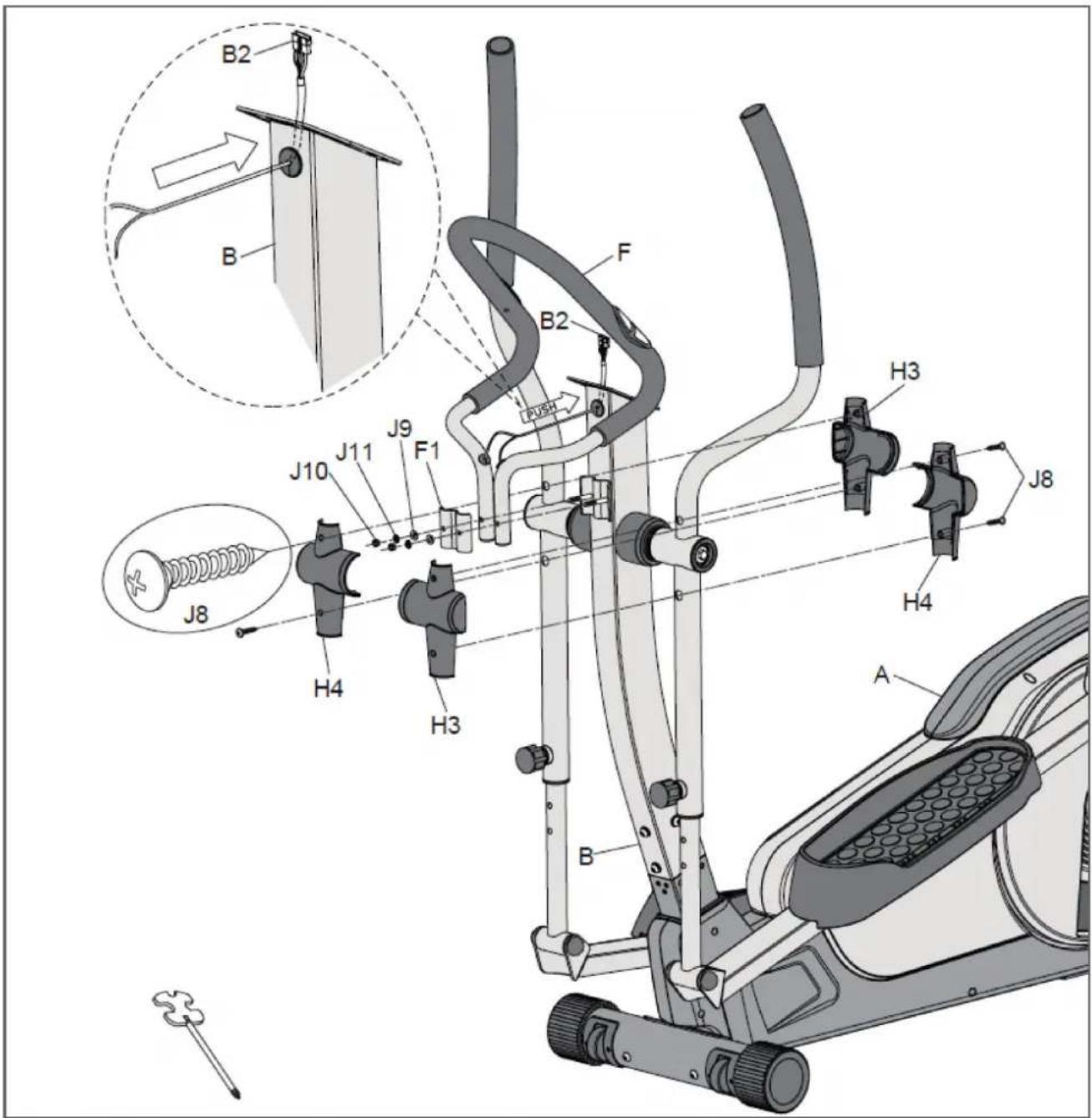 Cardiostrong EX20 - Étape 7: Montage du support des mains - 1