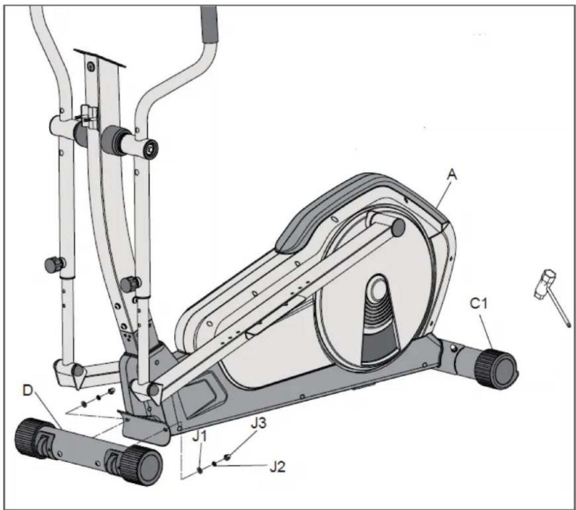 Cardiostrong EX20 - Étape 5: Montage - Pied avant - 1