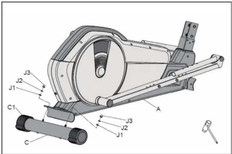 Cardiostrong EX20 - Étape 1: Montage - Pied arrêté - 1
