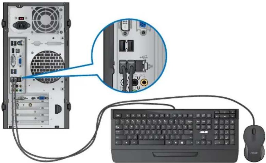 ASUS BM1645 - Connessione di una tastiera e di un mouse USB - 1