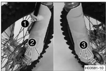 HUSQVARNA TE 300i (2020) - Démonter la protection de fourche - 1