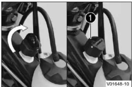 HUSQVARNA TE 300i (2020) - Fermer le bouchon du réservoir d'huile deux temps - 1