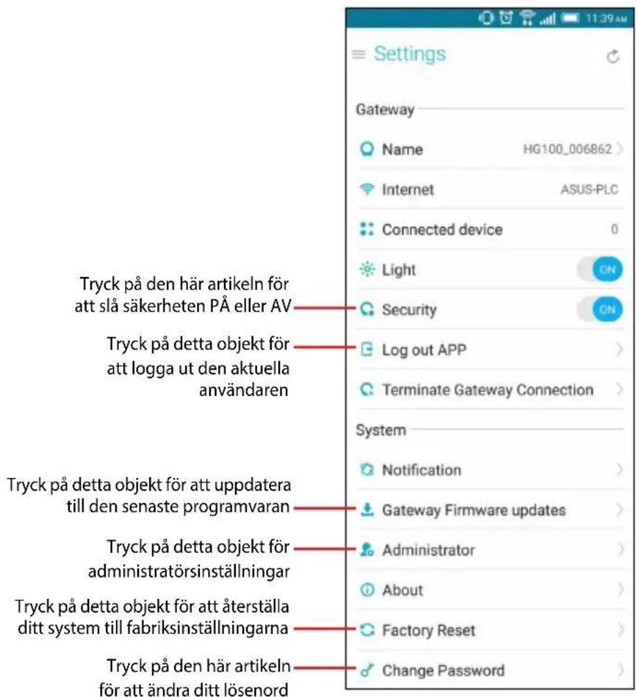 ASUS SmartHome Gateway HG100 - Inställningar - 1
