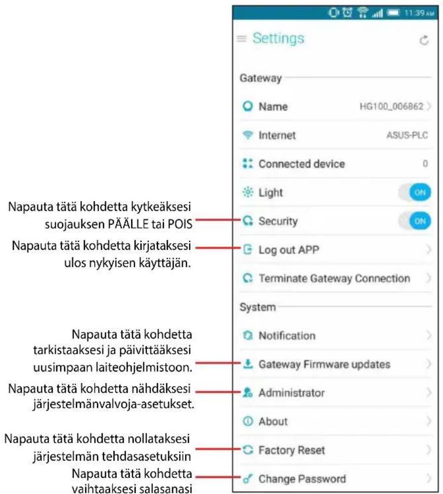 ASUS SmartHome Gateway HG100 - Asetukset - 1