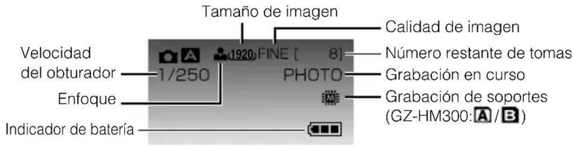 JVC GZHM320 - ■ Indicaciones durante la grabación de imágenes fijas - 1