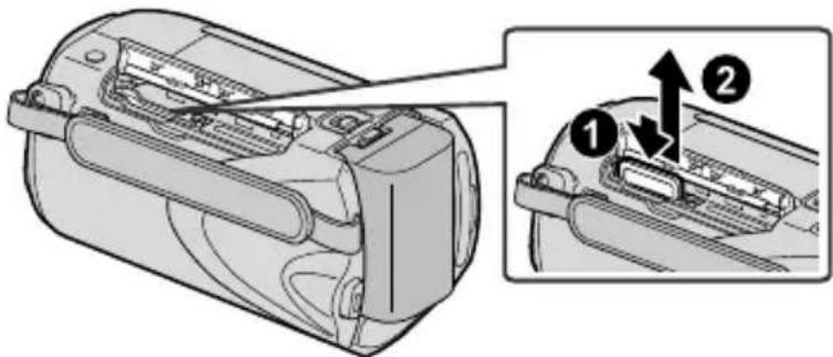 JVC GZHM320 - ■ Para extraer la tarjeta - 1