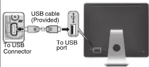 JVC GZR320 - Connect the USB cable. - 1