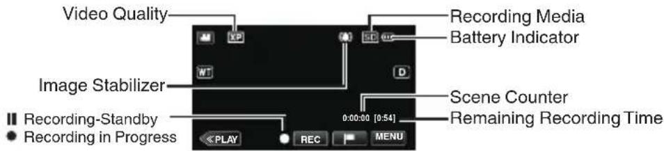 JVC GZEX300 - Indications during video recording - 1