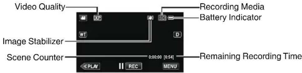 JVC GZVX705 - Indications during video recording - 1