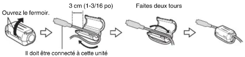 JVC GZVX705 - Fixer le filtre à noyau de ferrite - 1