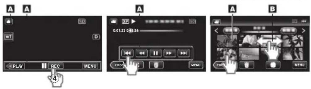 JVC GZVX705 - Utilizar de los botones de los iconos/vistas en miniatura - 1