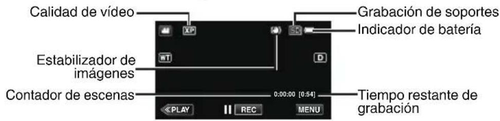JVC GZVX705 - ■ Indicaciones durante la grabación de video - 1