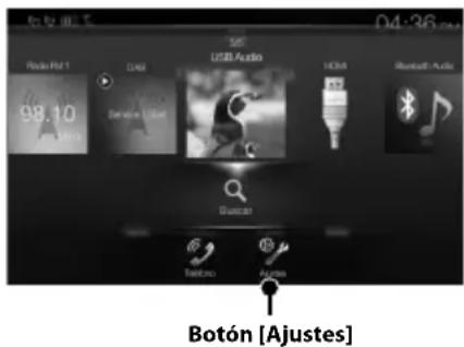 ALPINE INEW997DC - Toque el botón [Ajustes] en la pantalla de膳食. - 1
