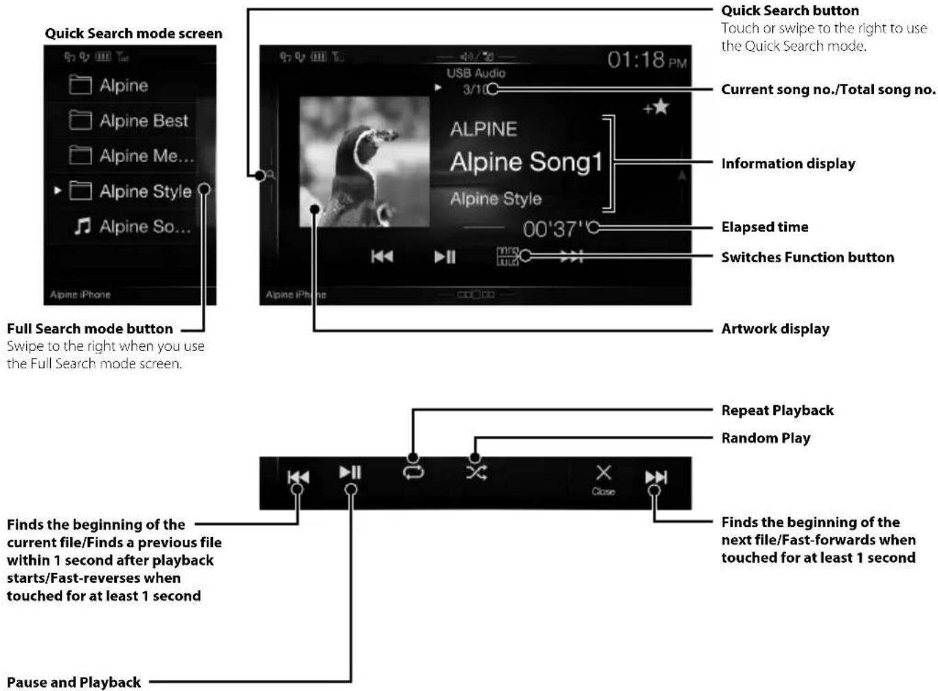 ALPINE INEW997DC - USB Flash drive Operation (Optional) - 1