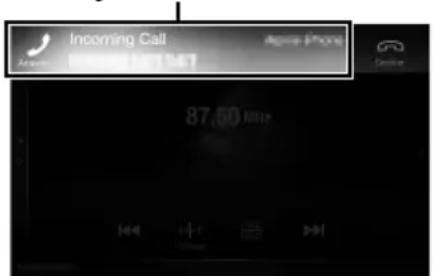 ALPINE INEW997DC - An incoming call triggers the ringtone and an incoming call display. - 1