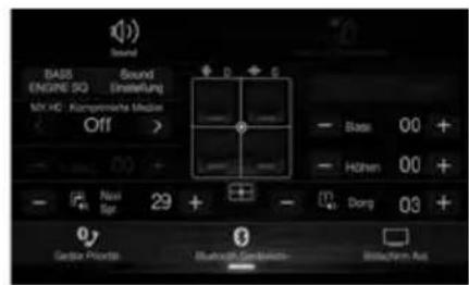 ALPINE X702DF - Umschalten zwischen Audioquellenbildschirm und Funktionsbildschirmen - 1