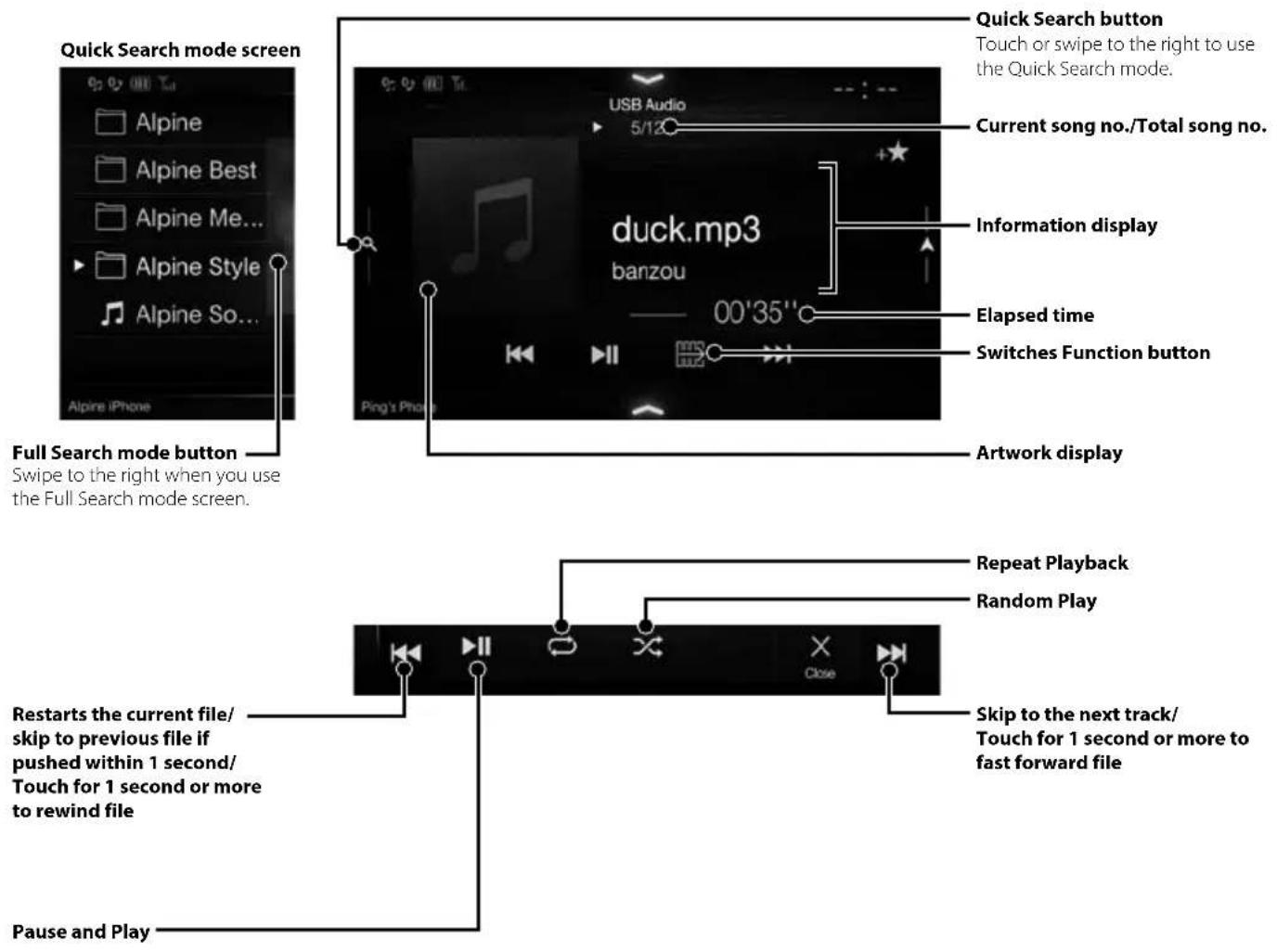 ALPINE X702DF - USB Flash drive Operation (Optional) - 1