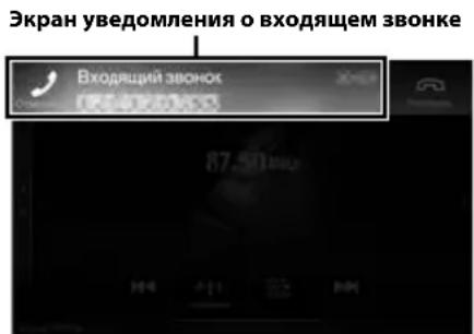 ALPINE X702DF - Входящий вызов сопровождается рингтоном и отображением входящего звонка. - 1