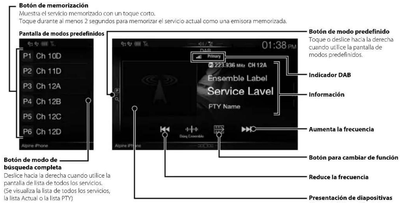 ALPINE X702DF - Funcionamiento de DAB/DAB+/DMB - 1