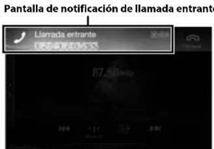 ALPINE X702DF - Una llamada entrante activa el tono y se muestra una pantalla de llamada entrante. - 1