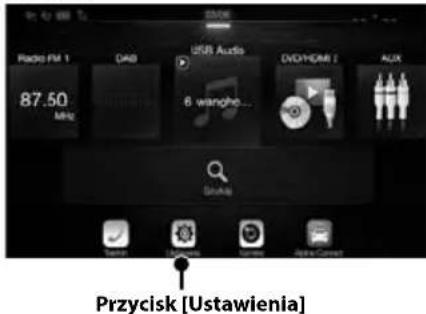 ALPINE X702DF - Dotknij przycisku [Ustawienia] na ekranie menu. - 1