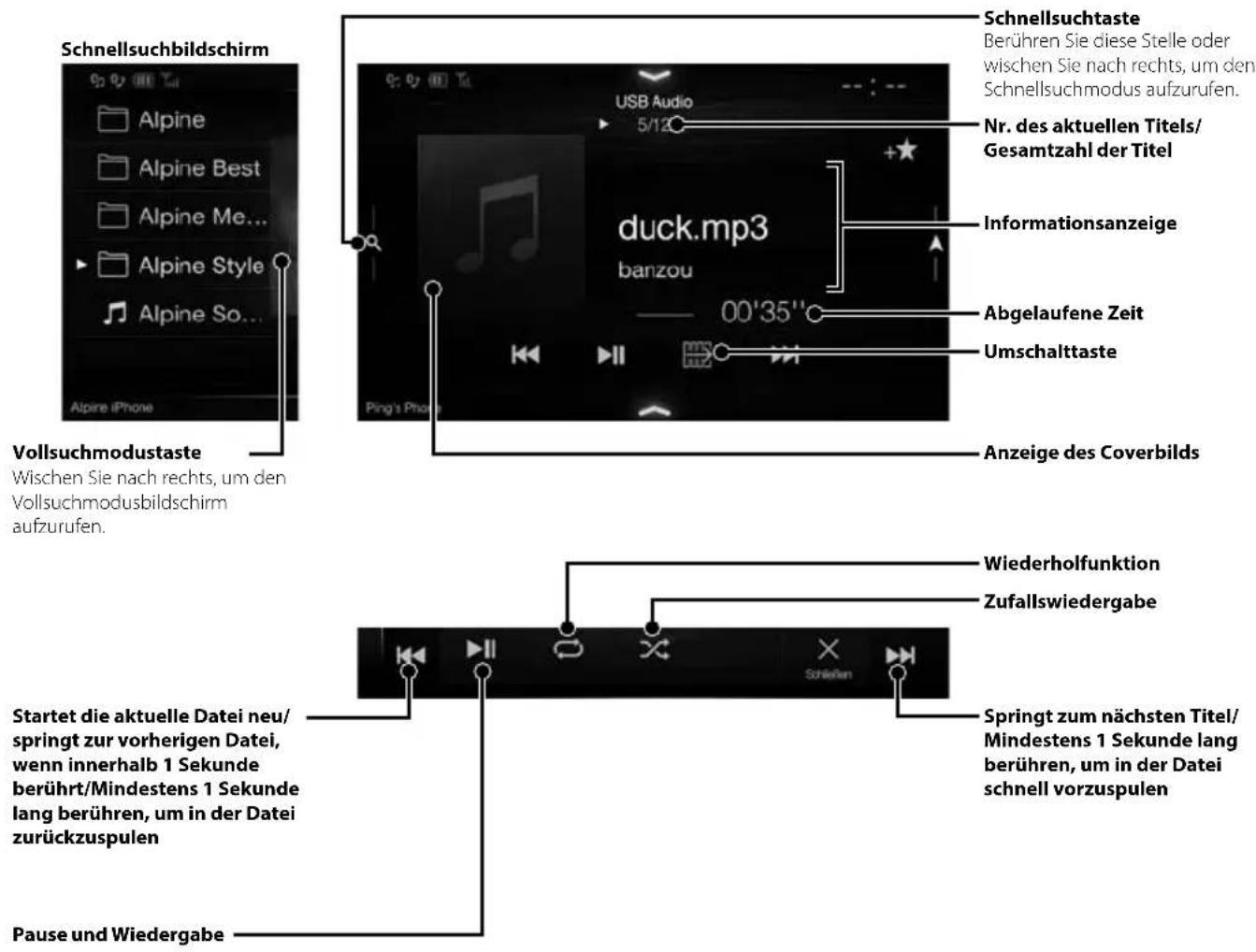 ALPINE X702DF - USB-Flash-Laufwerksbetrieb (Option) - 1