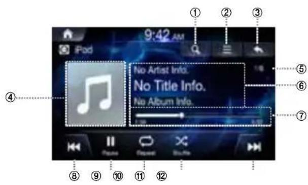 ALPINE INEW611DC - iPod Music Main Screen - 1