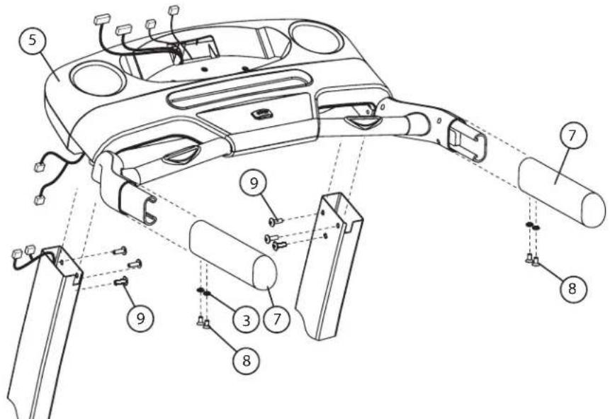 Life Fitness T3 Go - Installation des montants verticaux et des poignées frontales - 2