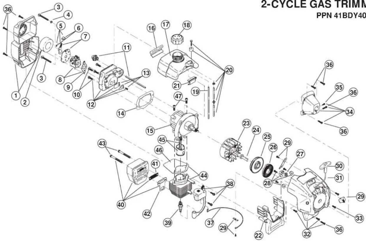 Yard-Man YM400 - 2-CYCLE GAS TRIMMER - 1