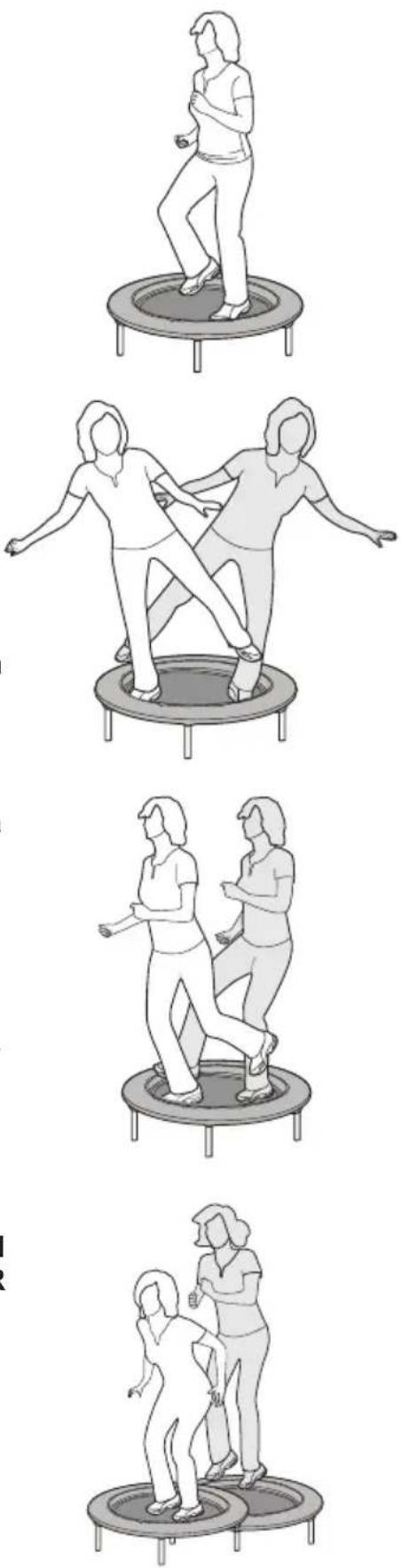 SportPlus SPT110 - EJERCICIO 4: SALTAR A AMBOS LADOS CON UN MOVIMIENTO LIGERO DE RODILLA Y ATERRIZAR SUAVEMENTE SOBRE EL TRAMPOLÍN. - 1