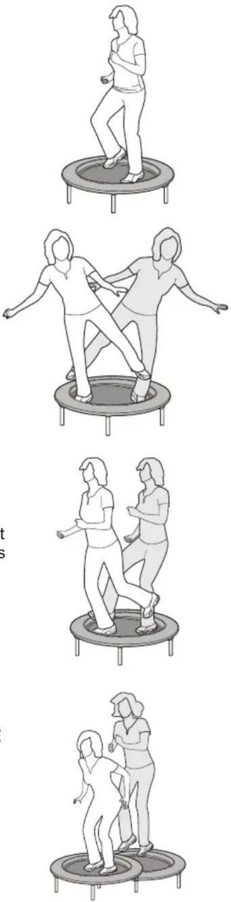 SportPlus SPT110 - EXERCICE 4 : SAUT AVEC LES DEUX JAMBES, GENOUX LÉGÈREMENT PLIÉS, ET ATTERRISSAGE DOUX SUR LE TRAMPOLINE - 1