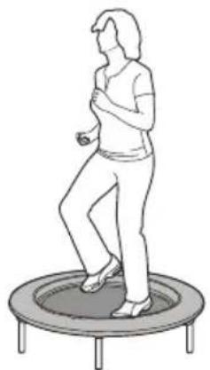 SportPlus SPT110 - EXERCISE 4: SLIGHTLY BEND YOUR KNEES AND JUMP, THEN LAND SOFTLY ON THE TRAMPOLINE. - 1