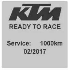 KTM READY TO RACE Service: 1000km 02/2017
