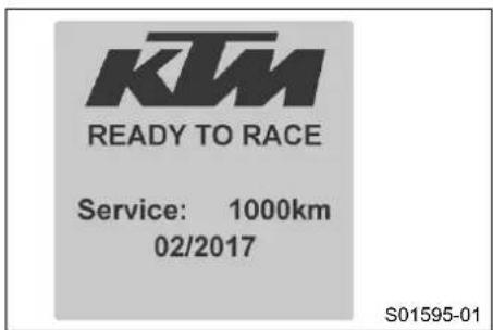 KTM READY TO RACE Service: 1000km 02/2017 S01595-01