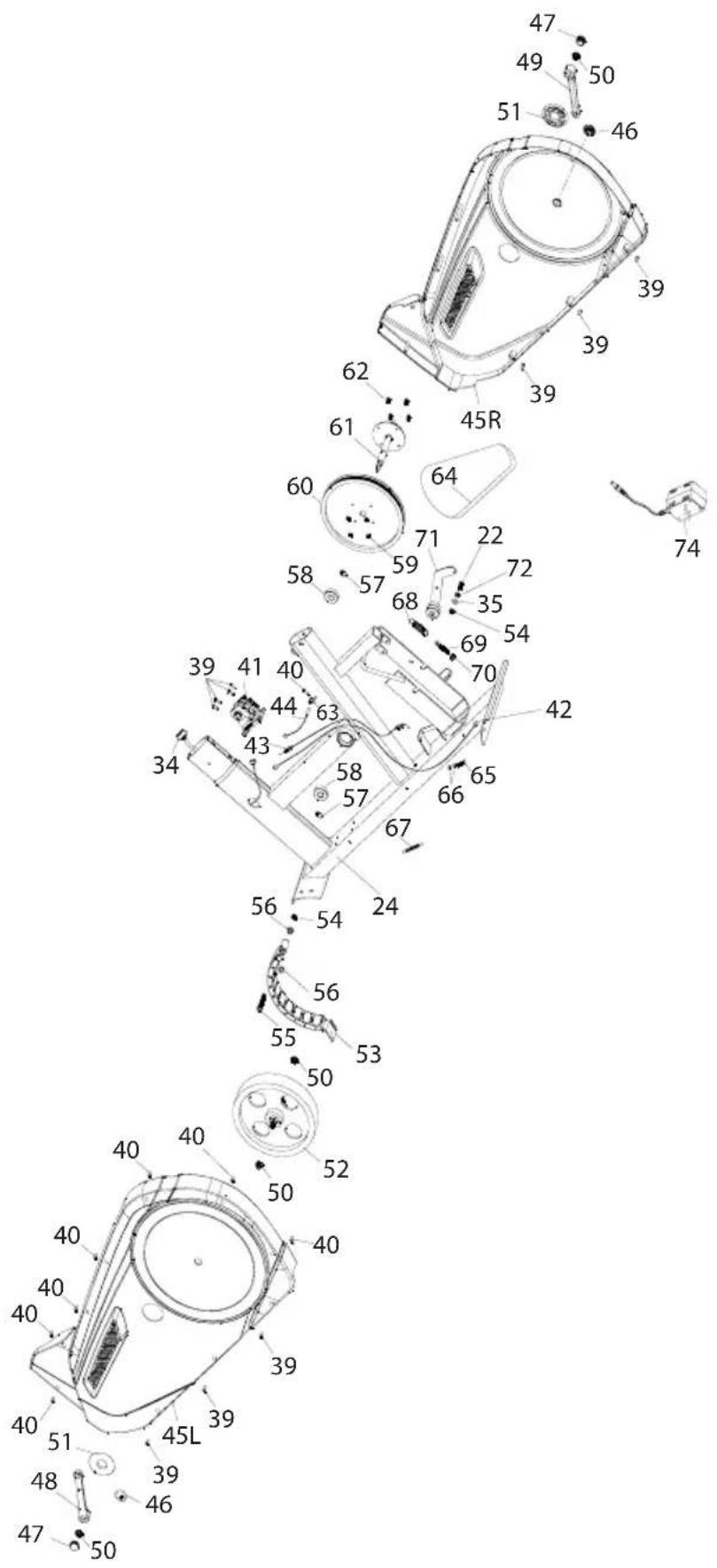 SportPlus SPHT9600iE - DISEGNO ESPLOSO - 1