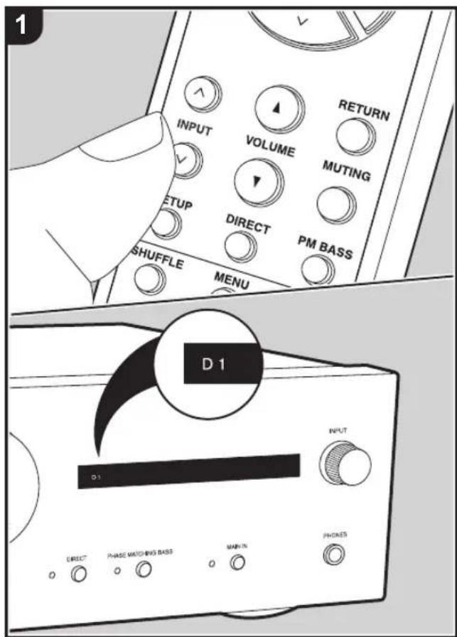 ONKYO A9130 - Switching input and adjusting the volume - 1