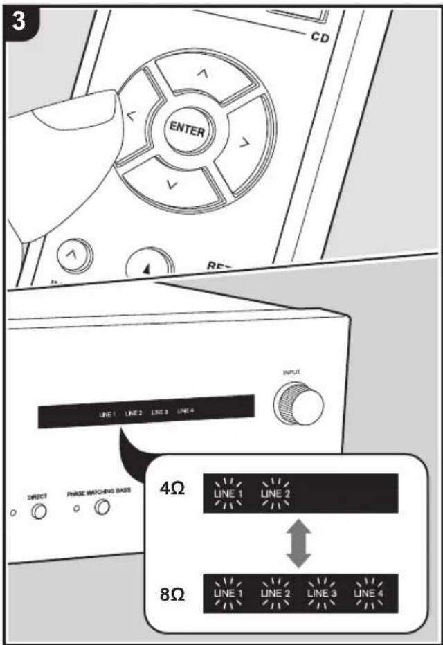 ONKYO A9130 - Ajustes de la impedancia de los altavoces - 3
