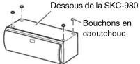 ONKYO HTP980 - Utilisation des bouchons en caoutchouc pour une meilleure stabilité - 2