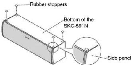 ONKYO HTS7700 - Using the Rubber Stoppers for a More Stable Platform - 1
