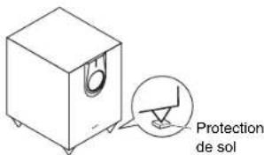ONKYO HTS7700 - Utilisation des protections au sol pour le caisson de graves - 1