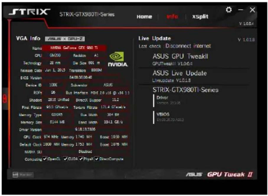ASUS EXRX580 2048SP4G - Obtenir les informations VGA et live update - 1